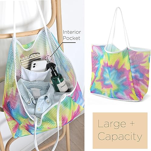Mesh Beach Tote, Womens Shoulder Handbag, Beach Bag Mesh Beach Tote, Womens Shoulder Handbag, Beach Bag